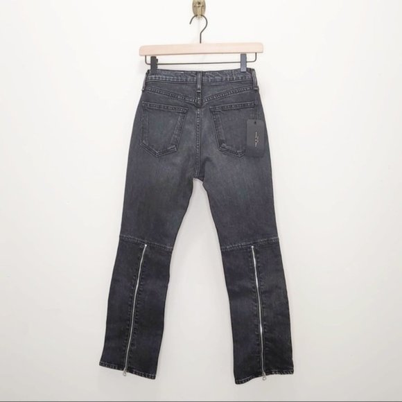 rag & bone Iver high rise bootcut cropped jeans in Black Blain Size 24 NWT - Picture 3 of 8